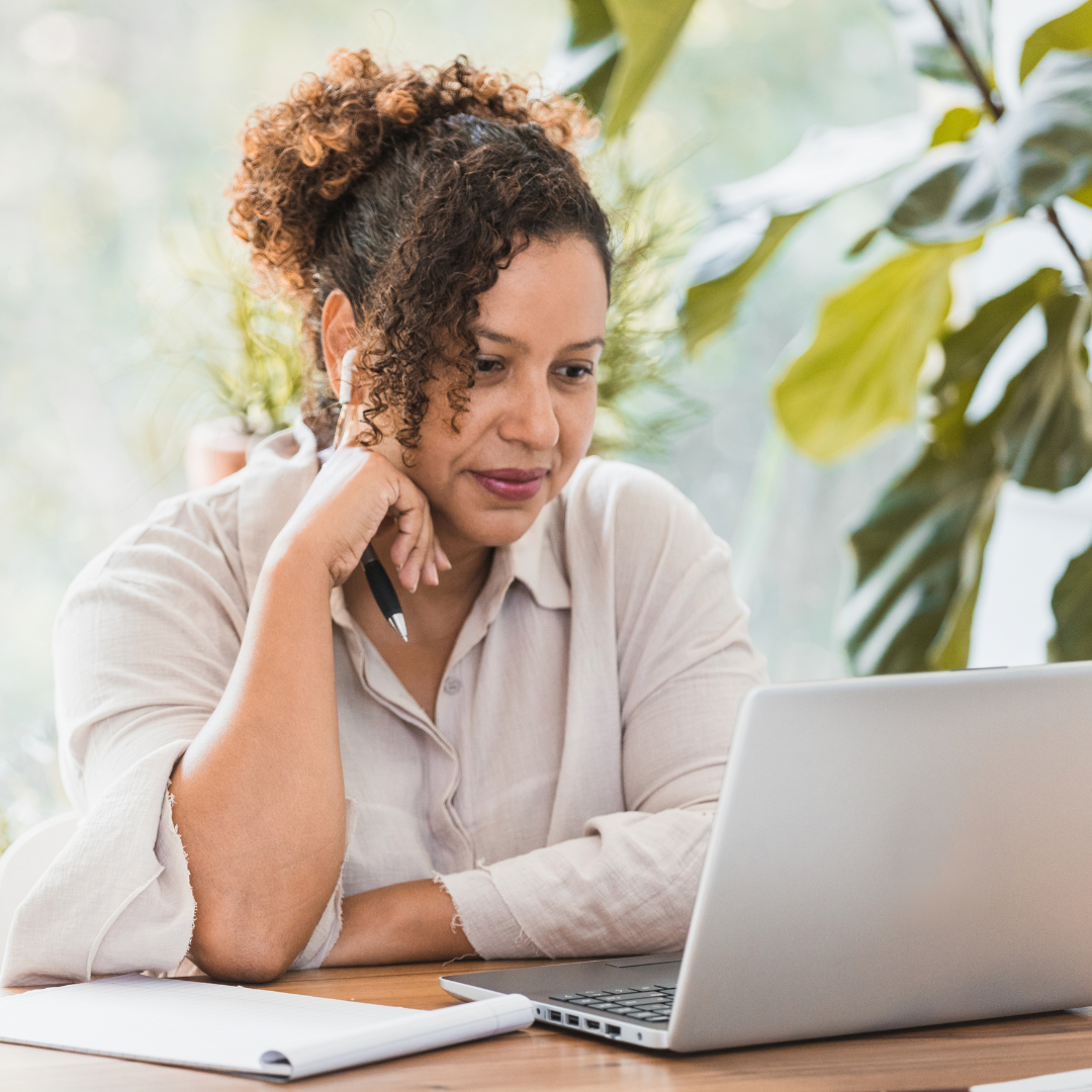 Empathetic woman providing support online