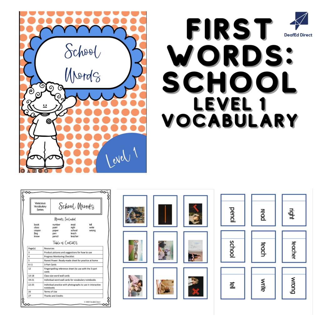 Thumbnail pics of Level 1: School words product